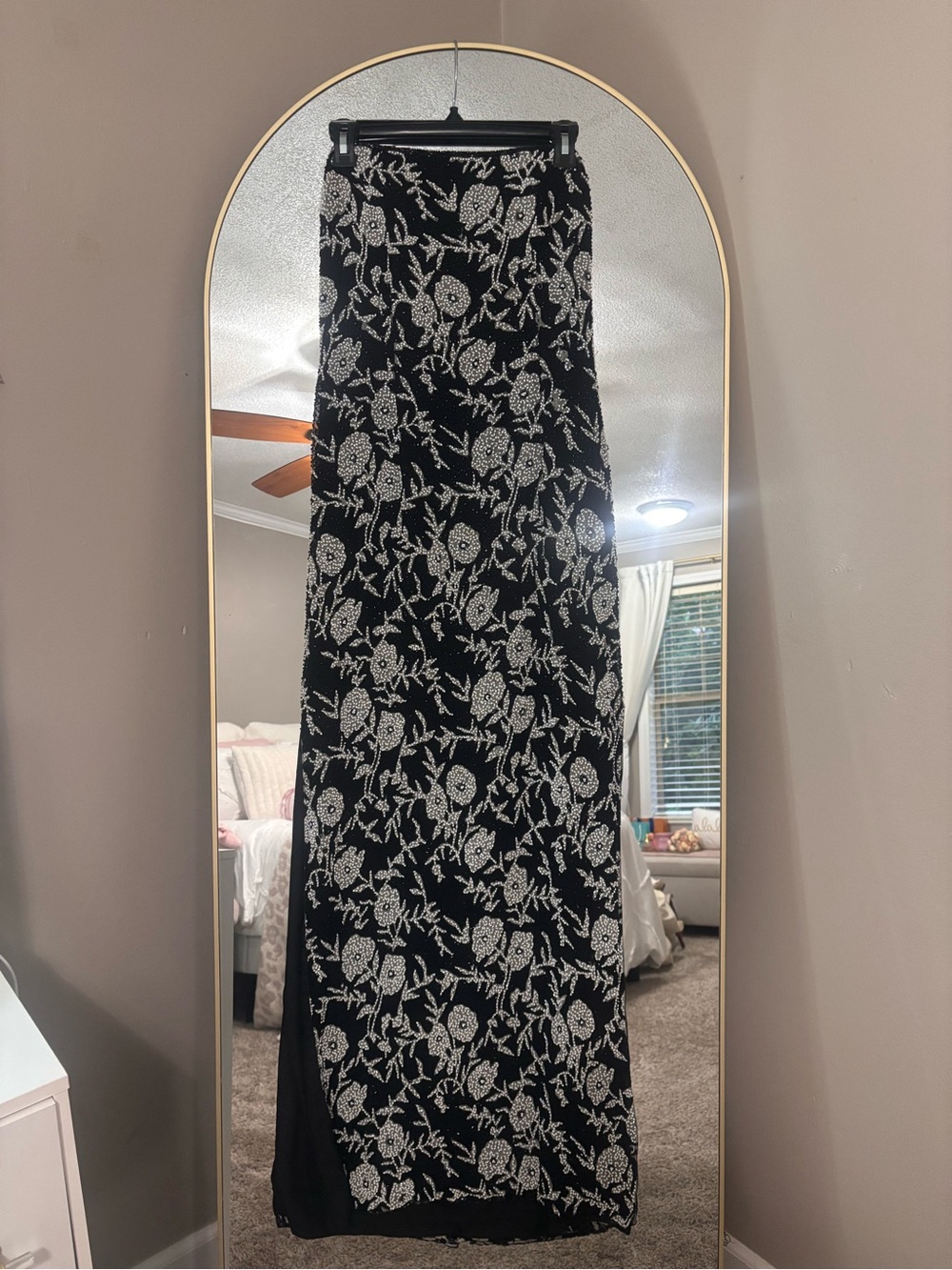 Black and White Floral Maxi Skirt - Classic Women's Skirt